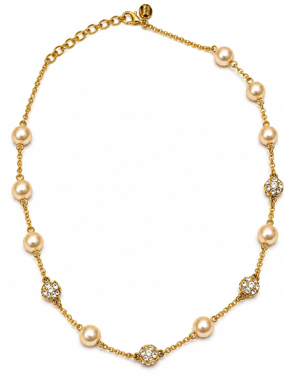 Nolan Miller -  Pearl and Crystal Stations Necklace - Picture 2 of 3